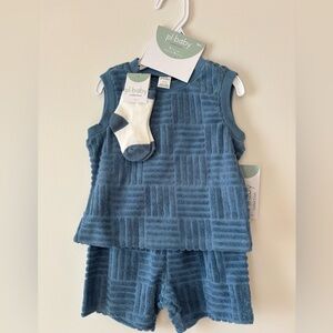 Pl-Baby Blue Textured two-piece 9 months